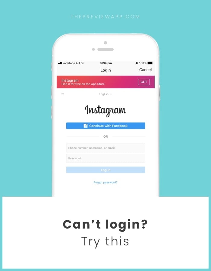 Can't login to Instagram account?