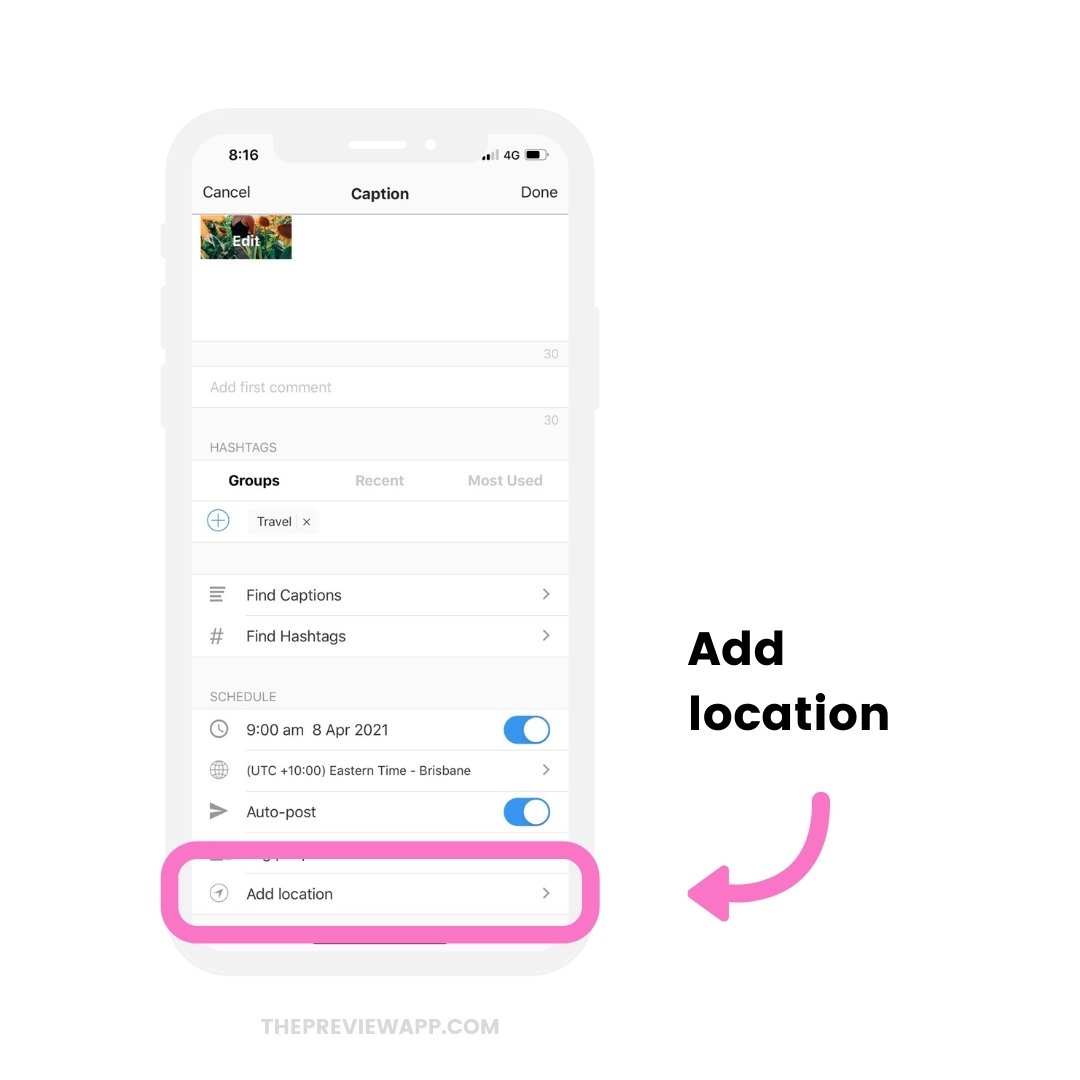 how-to-automatically-schedule-instagram-posts-preview-10 Auto post on Instagram with the location feature in Preview app