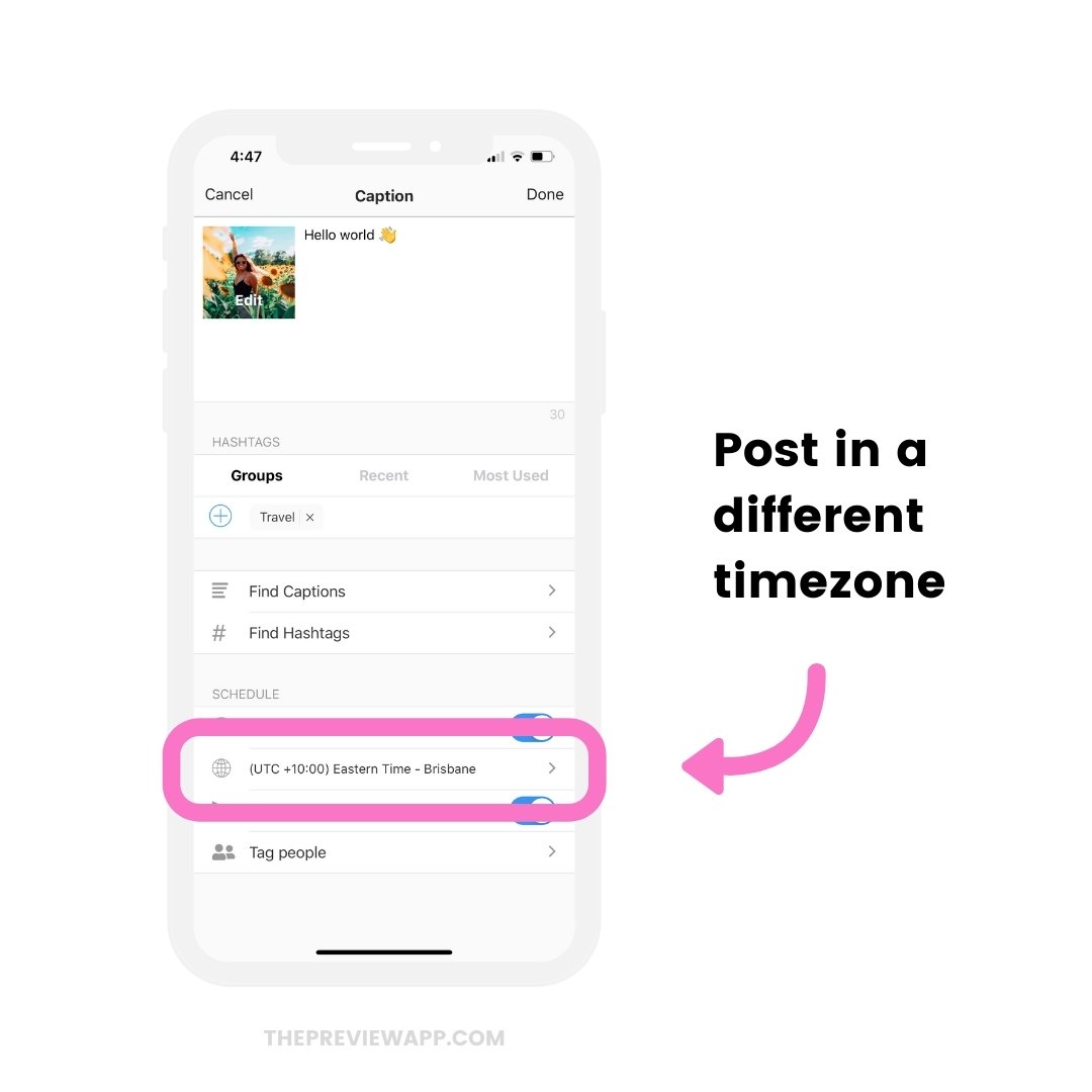 how-to-automatically-schedule-instagram-posts-preview-8 Timezone feature to automatically schedule Instagram posts for different countries and cities