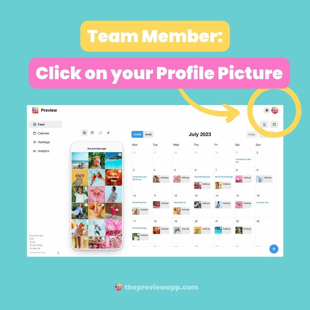 how-to-share-preview-app-feed-team-15 How To Share your Preview Feed with your Team