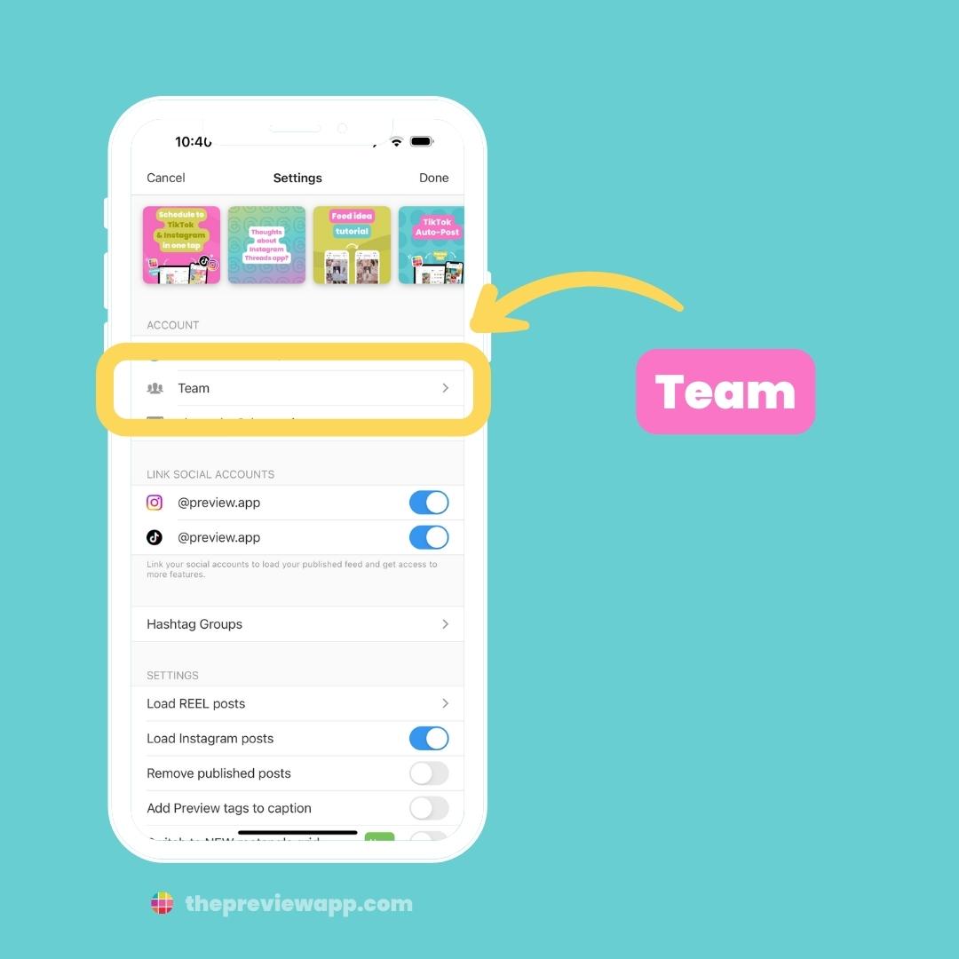 how-to-share-preview-app-feed-team-2 How To Share your Preview Feed with your Team
