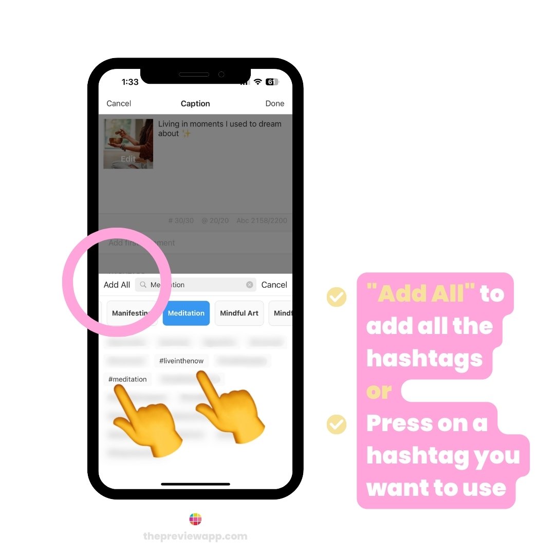 Instagram hashtags meditation