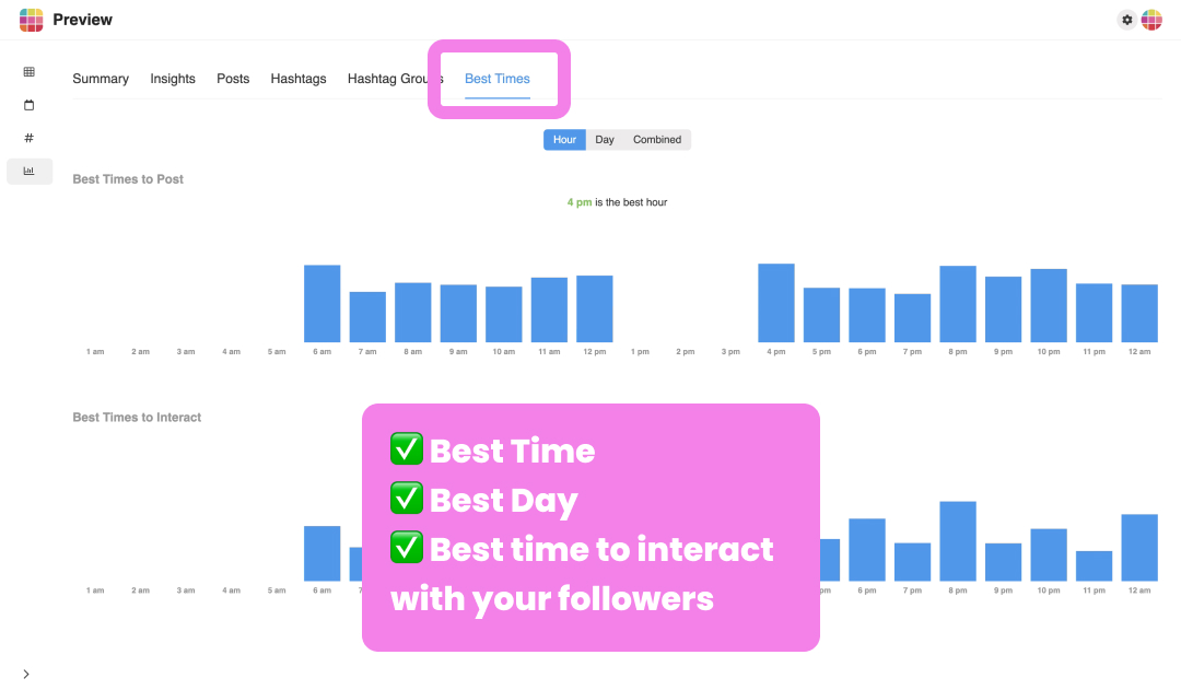 Instagram insights on Desktop: Hashtag Groups Analytics